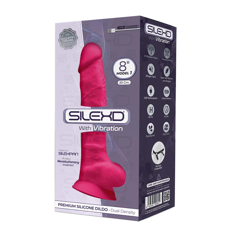 Dual Density Dildo Model 1 (8) 10 Functions USB Rechargable Pink - UABDSM