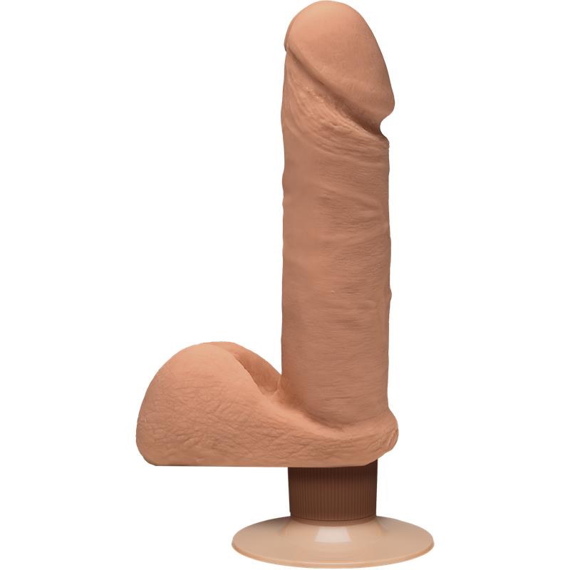 Dual Density Dildo Perfect D with Balls Vibrating 7 Caramel - UABDSM