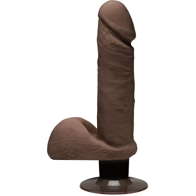 Dual Density Dildo Perfect D with Balls Vibrating 7 Chocolate - UABDSM