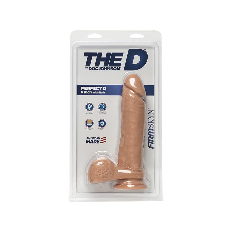 Dual Density Dildo Perfect D with Testicles 8 Firmskyn Flesh - UABDSM