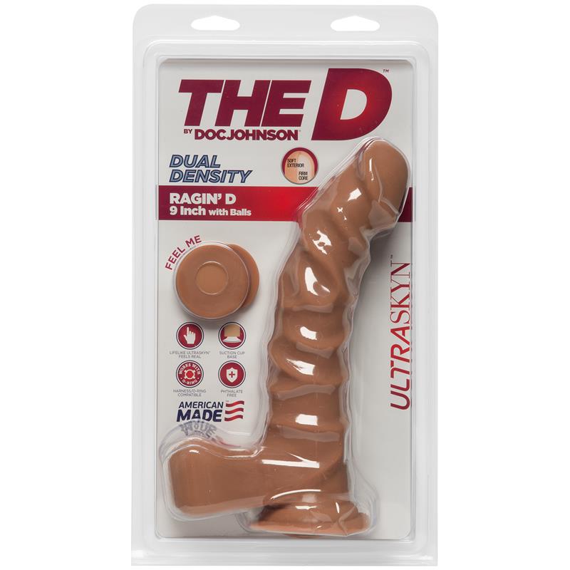 Dual Density Dildo RaginD with Balls 9 Caramel - UABDSM