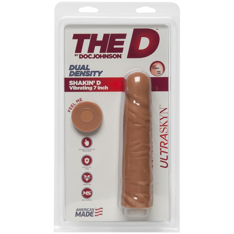 Dual Density Dildo Shakin D with Vibration 7 Caramel - UABDSM