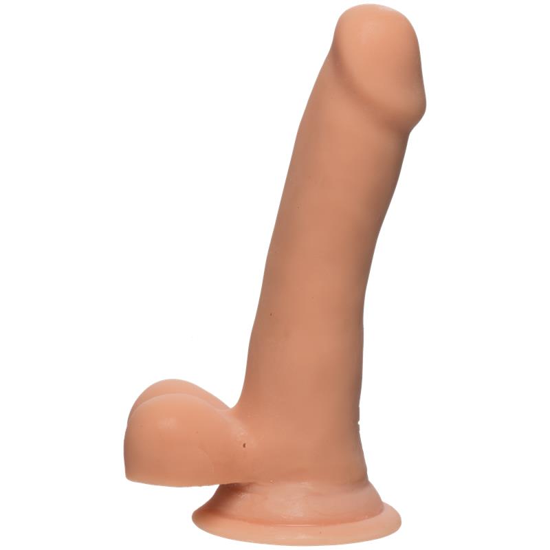 Dual Density Dildo Slim D with Testicles 6 Vanilla - UABDSM