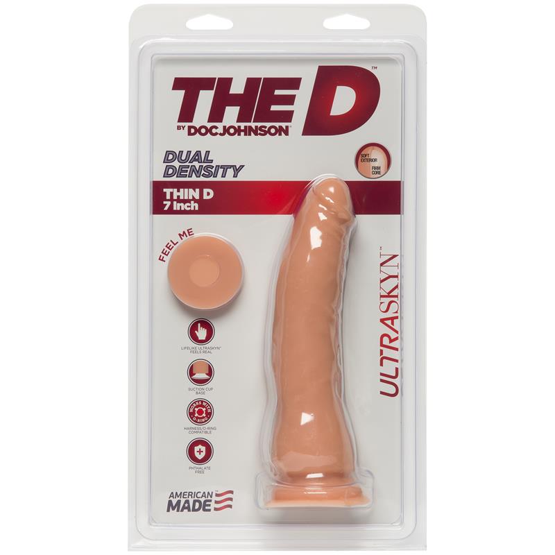 Dual Density Dildo Thin D 7 Ultraskyn Vanilla - UABDSM