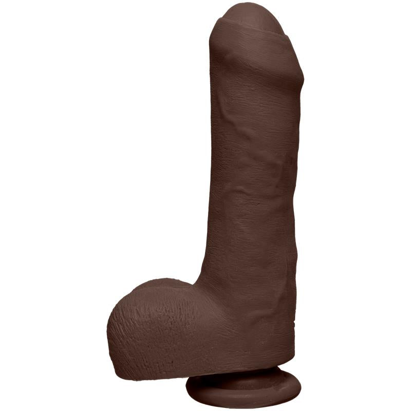 Dual Density Dildo Uncut D with Balls 7 Ultraskyn Chocolate - UABDSM