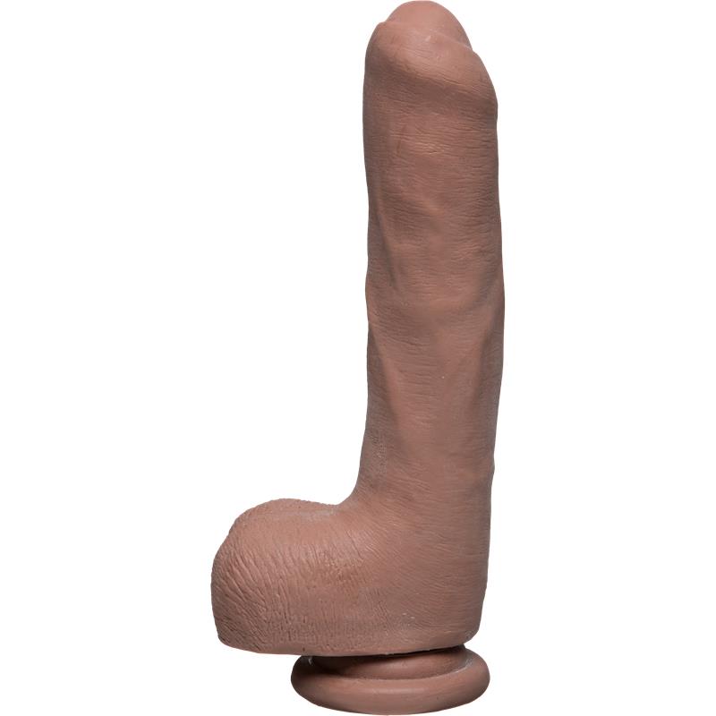 Dual Density Dildo Uncut D with Balls 9 Ultraskyn Caramel - UABDSM