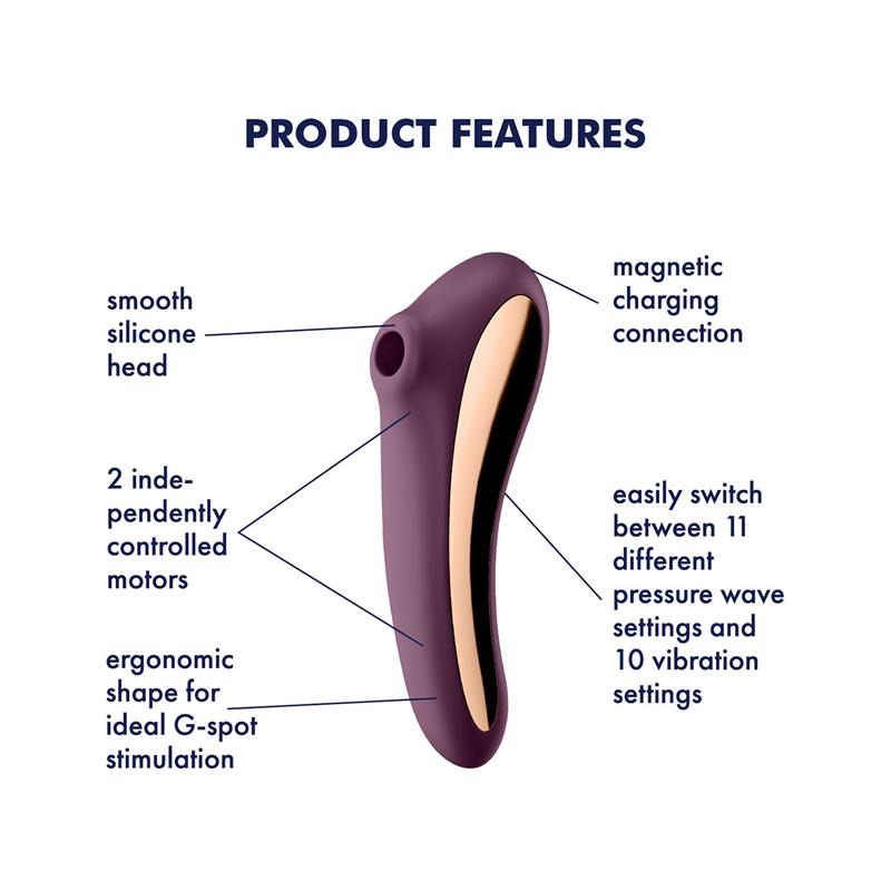 Dual Kiss Clitoris Sucker and Vibe Wine Red - UABDSM