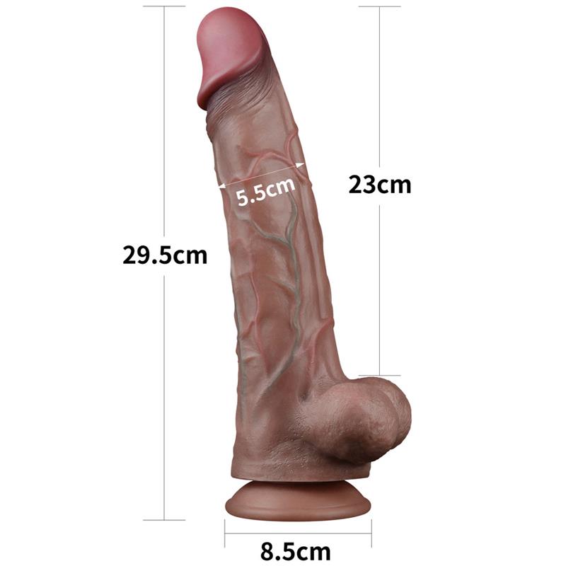 Dual Layered Platinum Silicone Dildo 11.5 - UABDSM