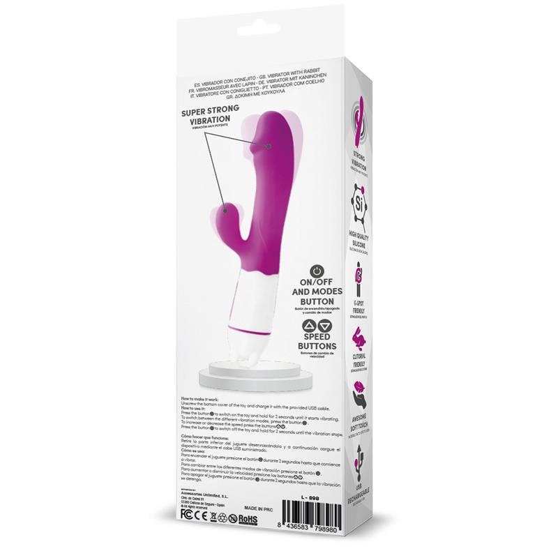 Ellys USB Vibration 36 Functions Silicone Purple - UABDSM