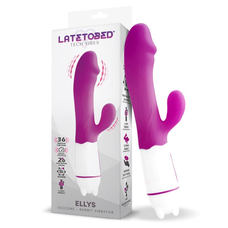 Ellys USB Vibration 36 Functions Silicone Purple - UABDSM