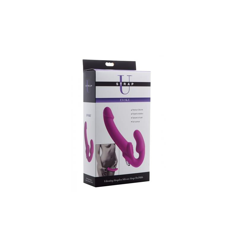 Evoke Strapless Strap On Dildo Purple - UABDSM