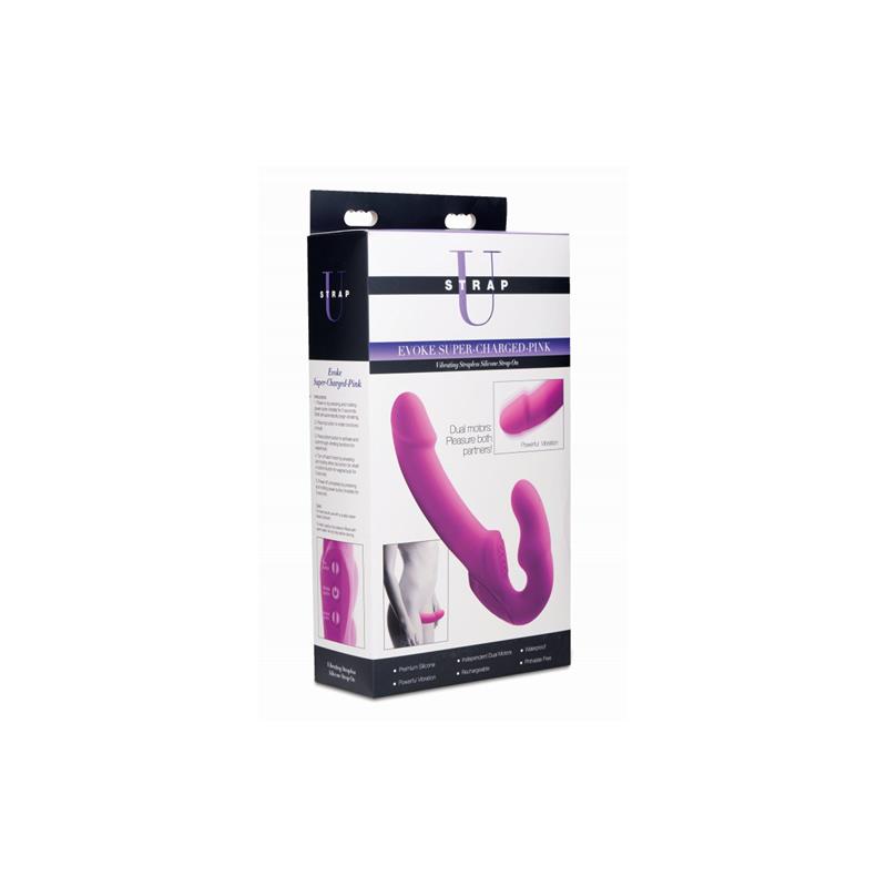 Evoke Vibrating Strapless Strap-On Pink - UABDSM