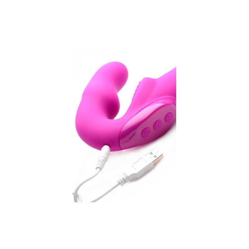 Evoke Vibrating Strapless Strap-On Pink - UABDSM