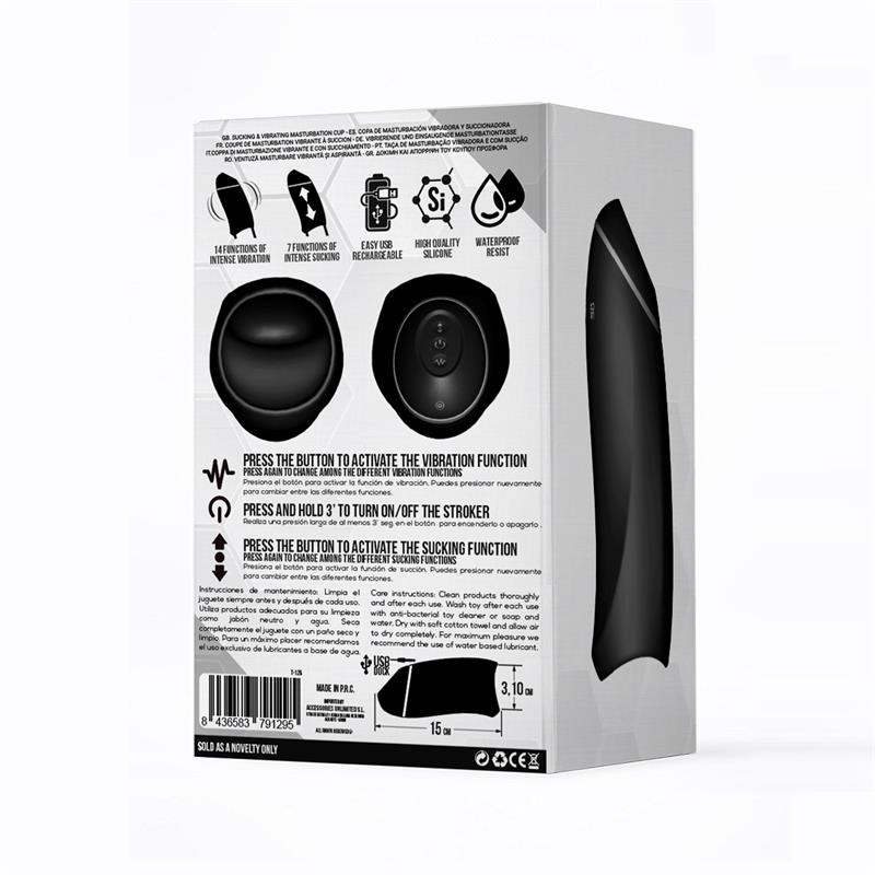 Evony Oral Sex Male Masturbator Suction and Vibration 2 Motors USB Silicone - UABDSM