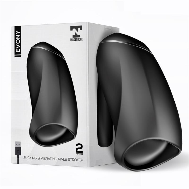 Evony Oral Sex Male Masturbator Suction and Vibration 2 Motors USB Silicone - UABDSM