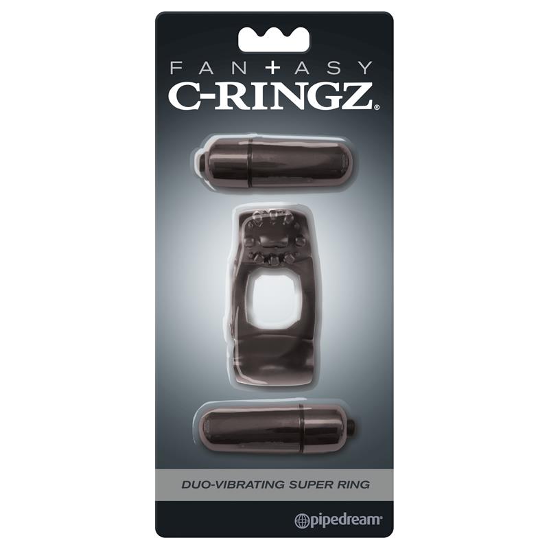 Fantasy C-Ringz Duo-Vibrating Super Ring Black - UABDSM