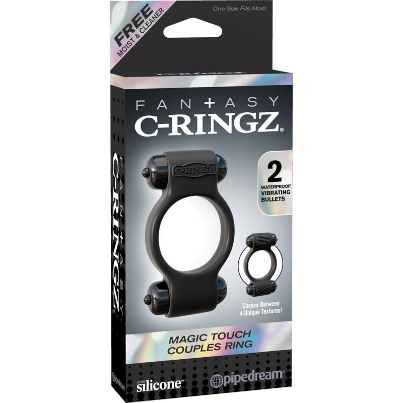 Fantasy C-Ringz Magic Touch Couples Ring Black - UABDSM