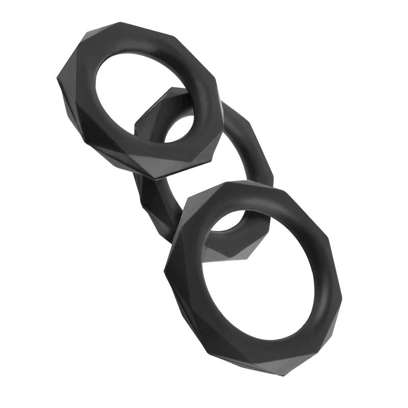 Fantasy C-Ringz Silicone Designer Stamina Set Black - UABDSM