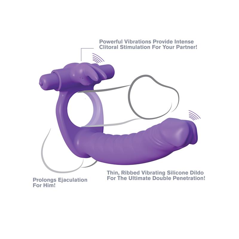 Fantasy C-Ringz Silicone Double Penetrator Rabbit Purple - UABDSM