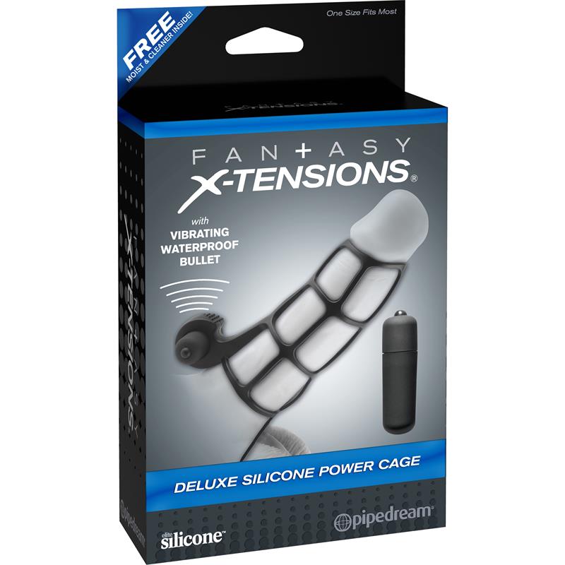Fantasy X-tensions Deluxe Silicone Power Cage Black - UABDSM