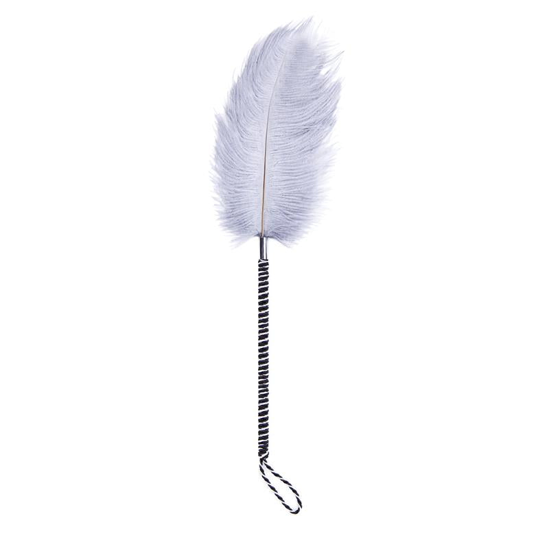 Feather Tickler with Wrapped 46 cm Black/White - UABDSM