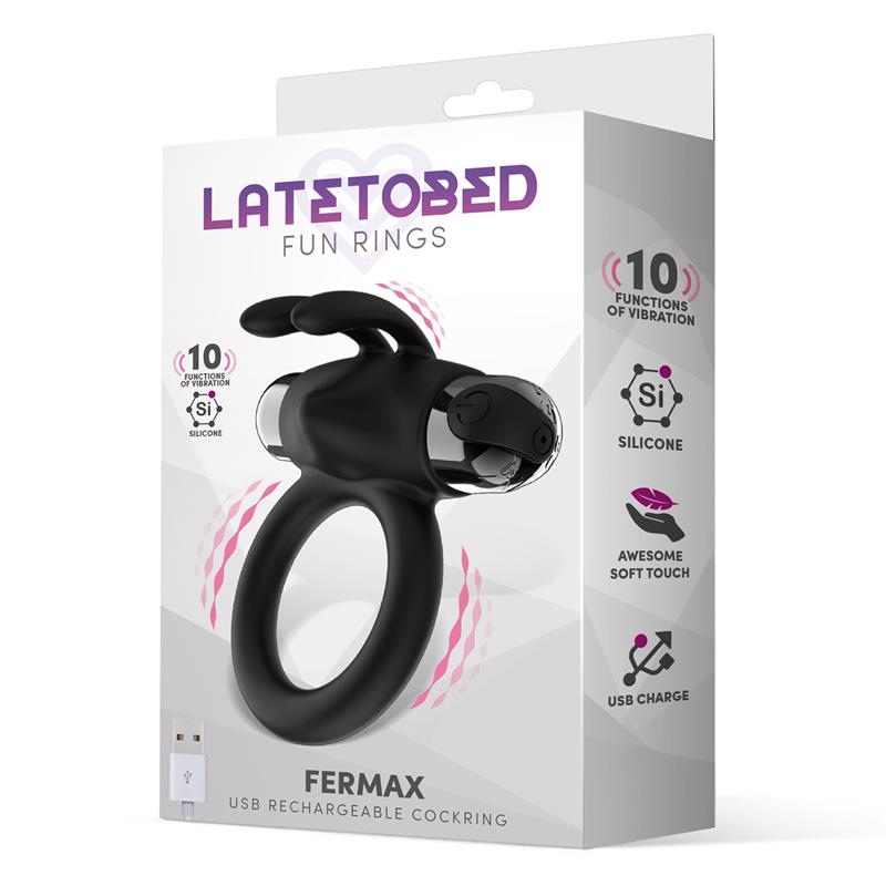 Fermax Vibrating Ring with Rabbit USB Silicone Black - UABDSM