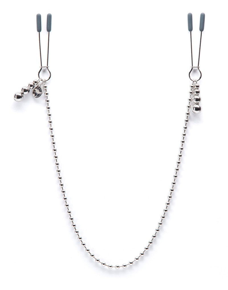 At My Mercy - FSoG Darker Beaded Chain Nipple Clamps - UABDSM