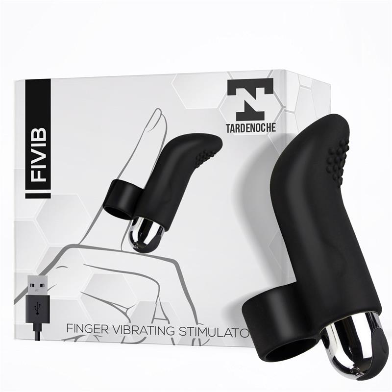 Fivib Finger Vibrating Stimulator USB Silicone Black - UABDSM