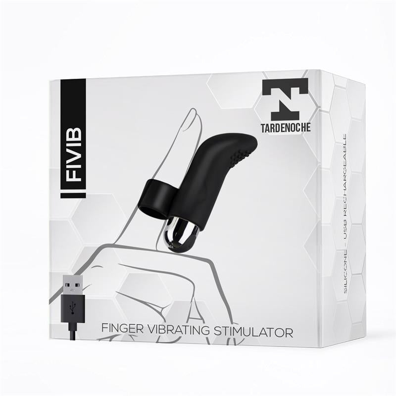 Fivib Finger Vibrating Stimulator USB Silicone Black - UABDSM