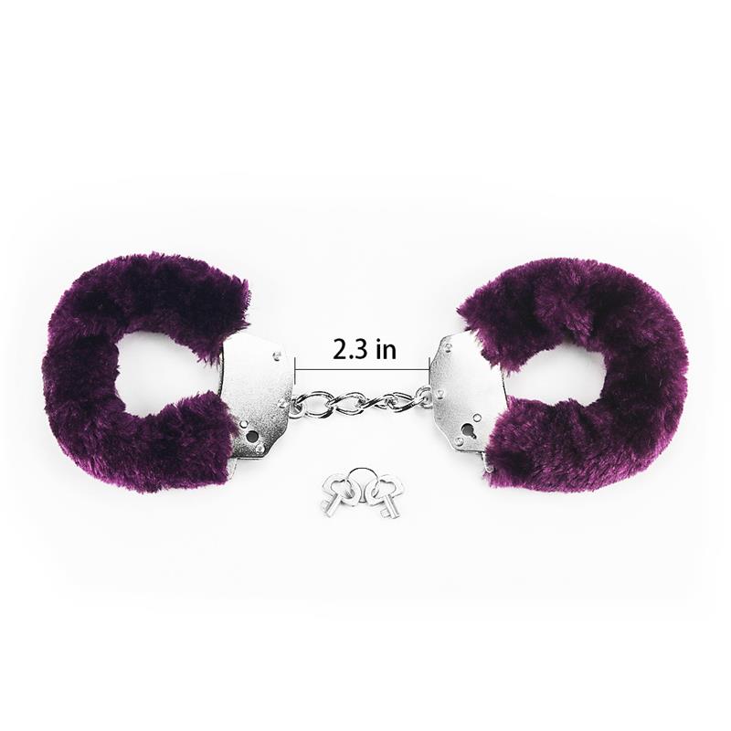 Furry Metal Handcuffs Purple - UABDSM