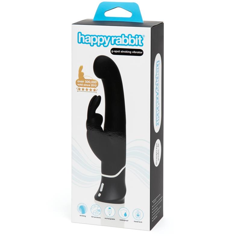 G-Spot Stroker Rabbit Vibrator Black - UABDSM