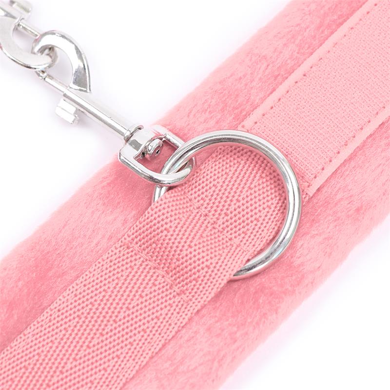 Handcuffs with Velcro with Long Fur Pink - UABDSM