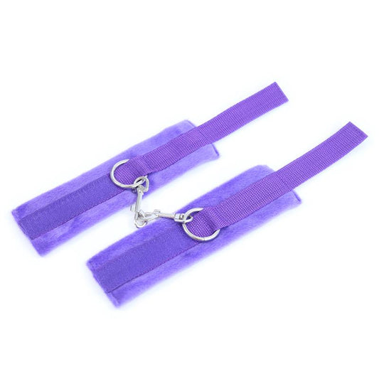 Handcuffs with Velcro with Long Fur Purple - UABDSM