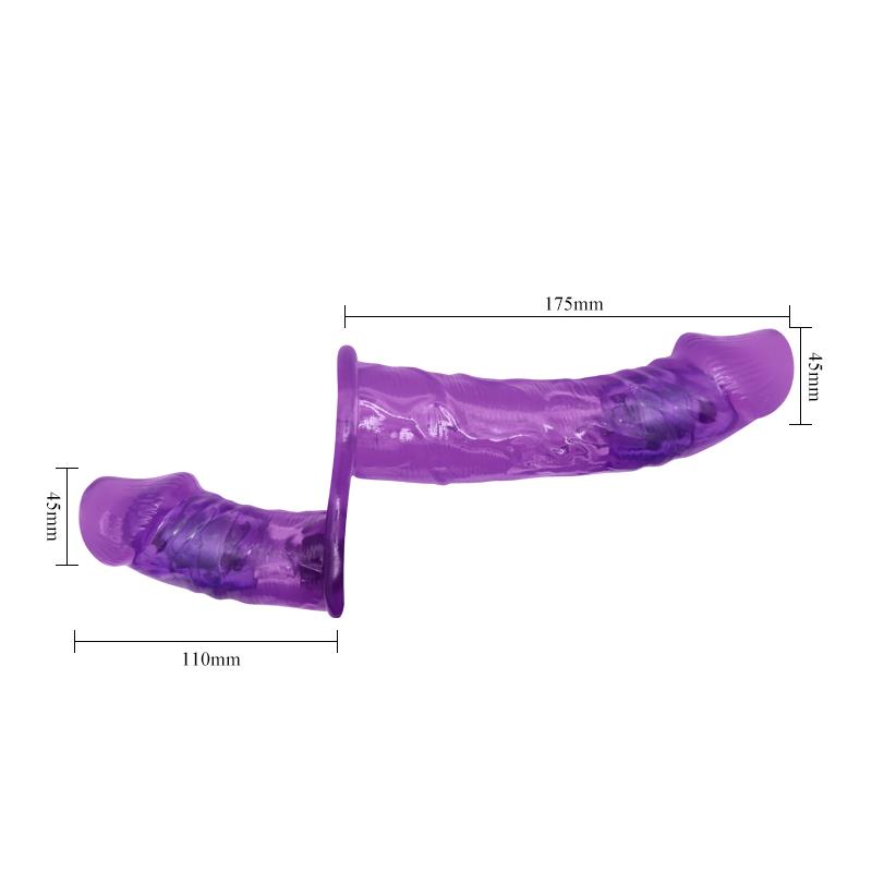 Harness Double Dildo with Vibration Purple - UABDSM