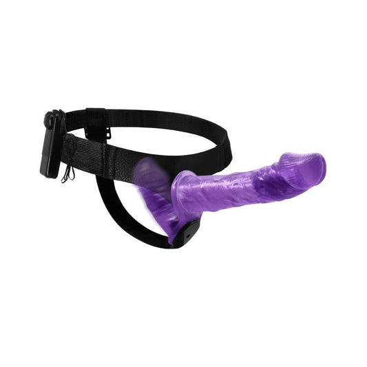 Harness Double Dildo with Vibration Purple - UABDSM
