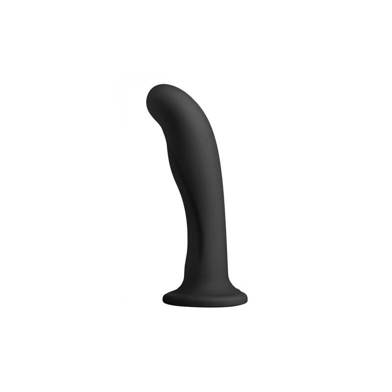 Heart On Silicone Harness Dildo Black - UABDSM