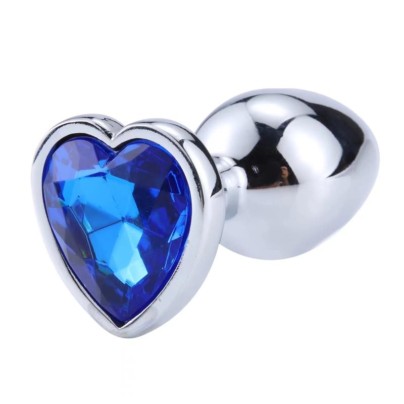 Heart Shaped Butt Plug Blue Sapphire Size L - UABDSM