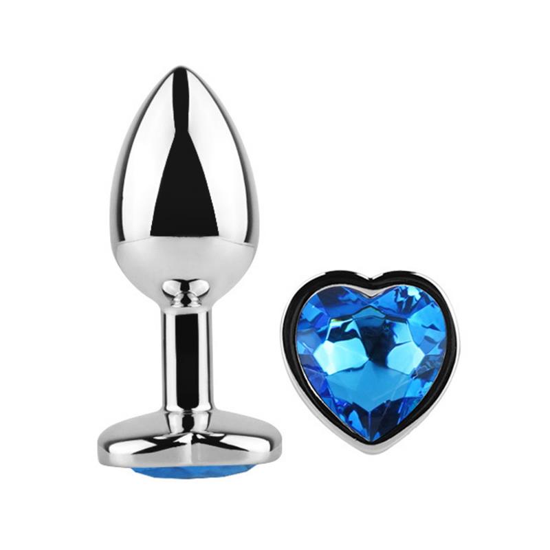 Heart Shaped Butt Plug Blue Sapphire Size L - UABDSM