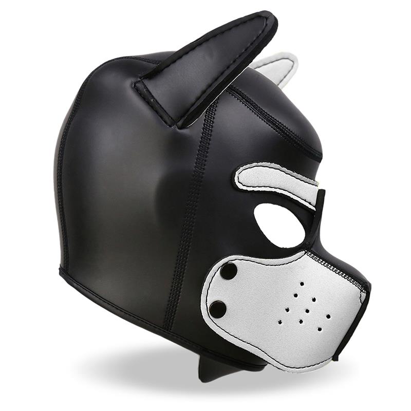 Hound Neoprene Dog Hood with Removable Muzzle White/Black One Size - UABDSM