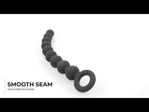 S&M Black Silicone Anal Beads - UABDSM