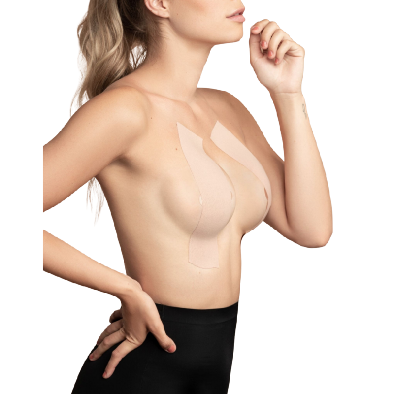 Bye Bra Body Tape 5m X 6.5 Cm + 3 Pairs Of Satin Nipple Covers Nude - UABDSM