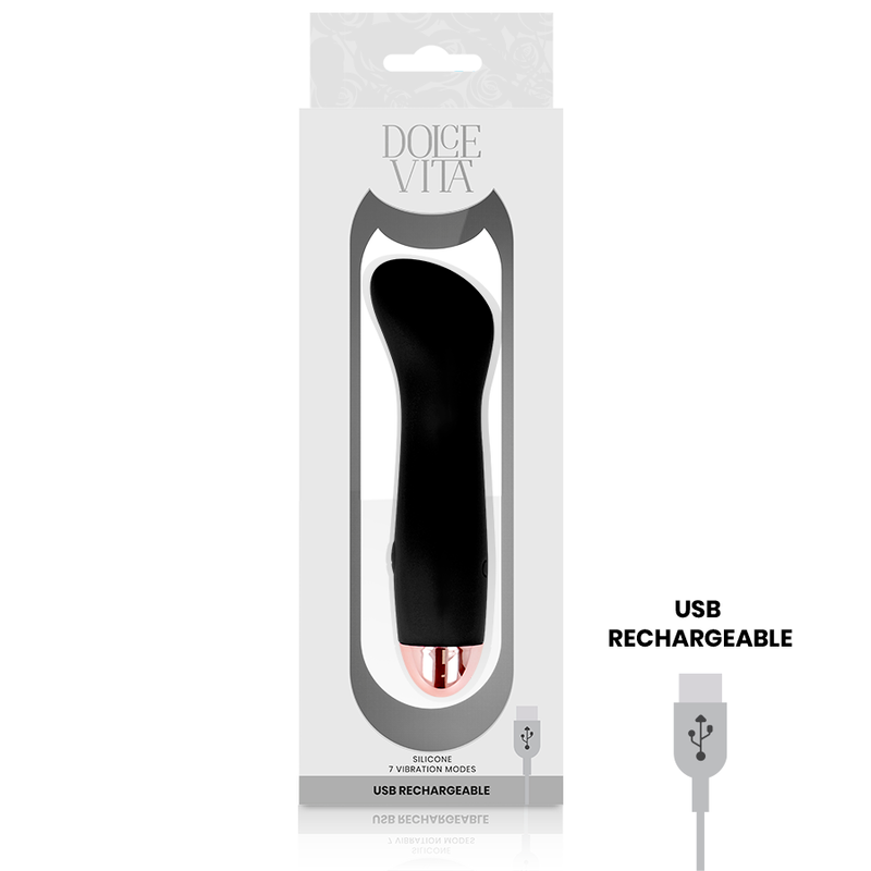 Dolce Vita Rechargeable Vibrator One Black 7 Speed - UABDSM