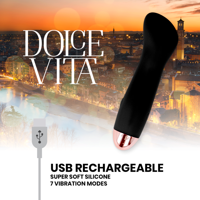 Dolce Vita Rechargeable Vibrator One Black 7 Speed - UABDSM