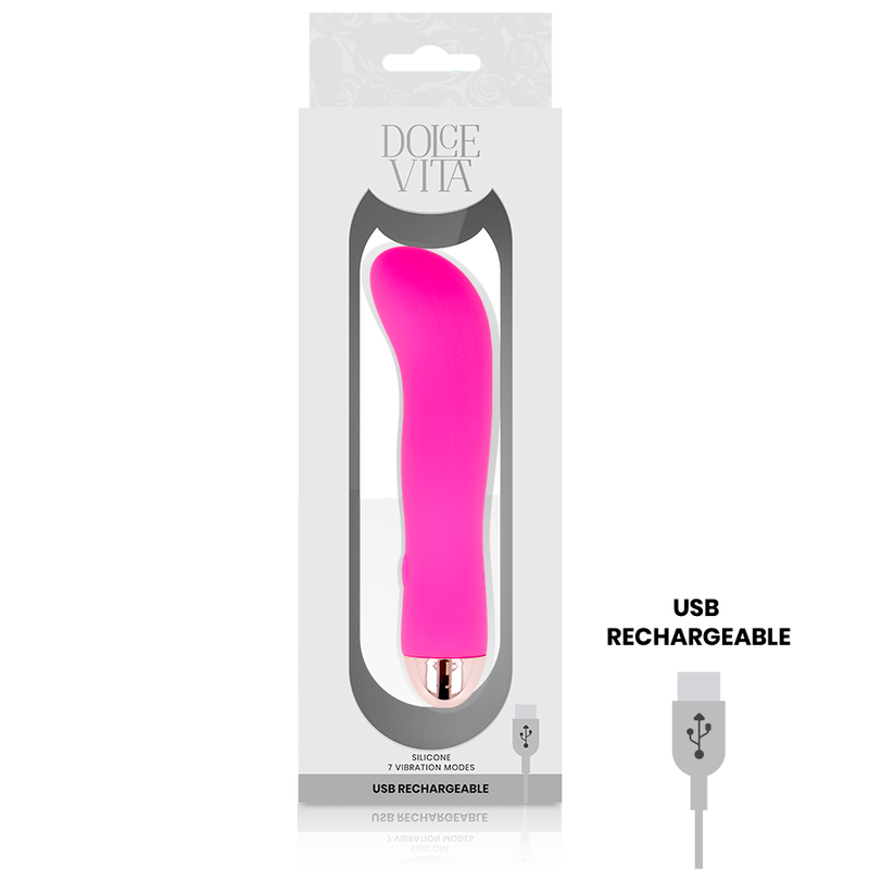 Dolce Vita Rechargeable Vibrator Two Pink 7 Speeds - UABDSM