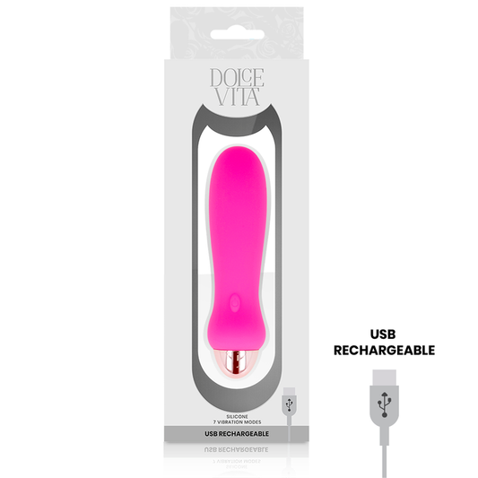 Dolce Vita Rechargeable Vibrator Five Pink 7 Speeds - UABDSM