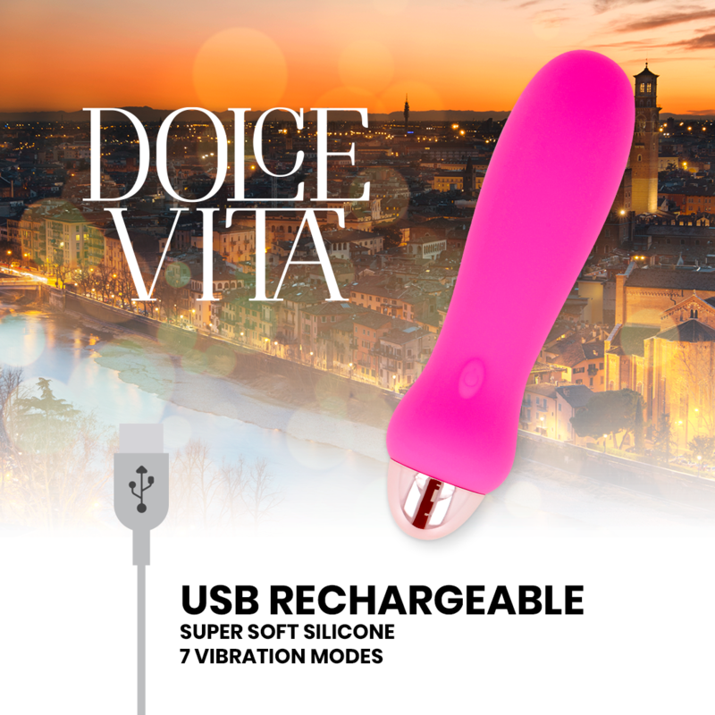 Dolce Vita Rechargeable Vibrator Five Pink 7 Speeds - UABDSM