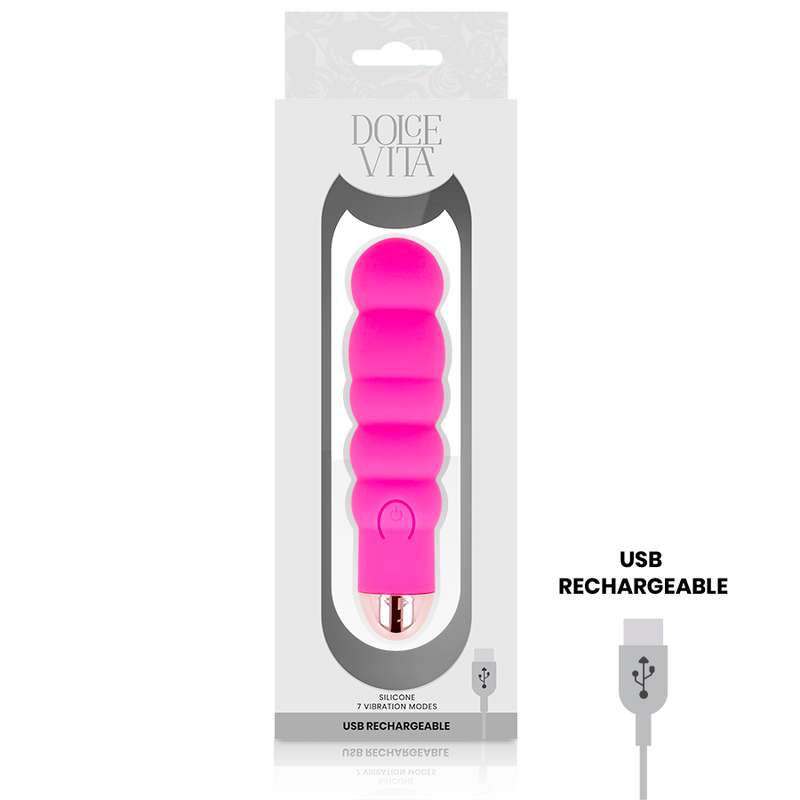 Dolce Vita Rechargeable Vibrator Six Pink 7 Speeds - UABDSM