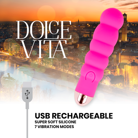Dolce Vita Rechargeable Vibrator Six Pink 7 Speeds - UABDSM