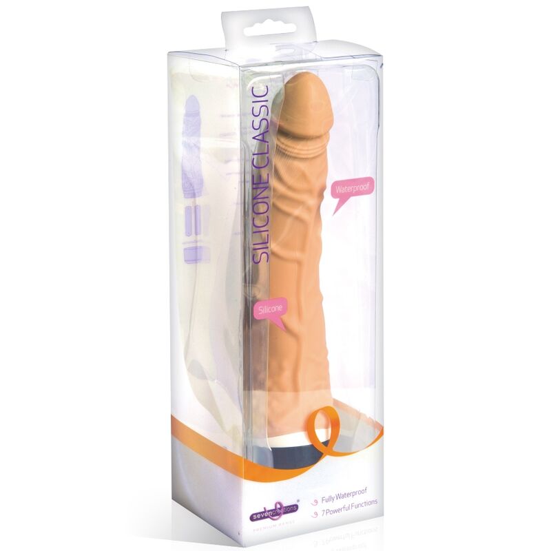 Sevencreations Vibrator Silicone Classic Natural 21 Cm - UABDSM