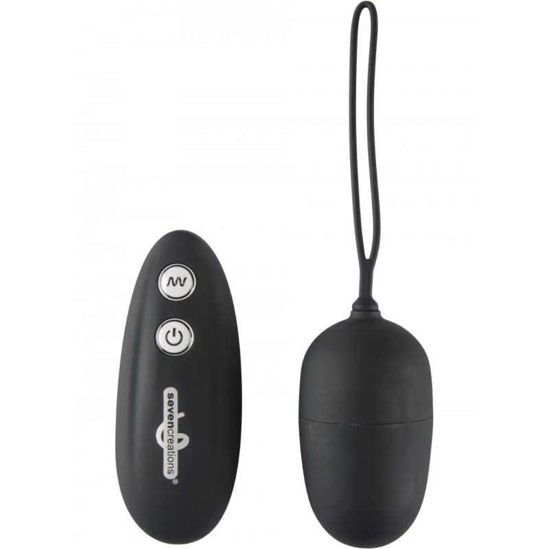 Sevencreations Ultra Seven Remote Control Vibrating Egg - Black - UABDSM